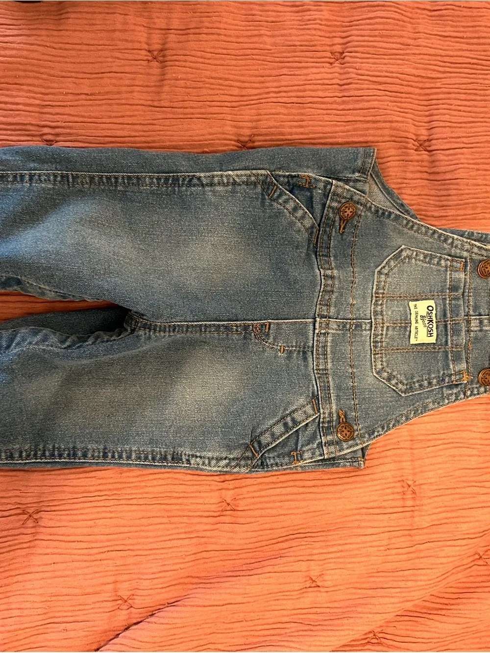 OshKosh B'gosh Light Blue Denim Baby Girls 9m Overalls